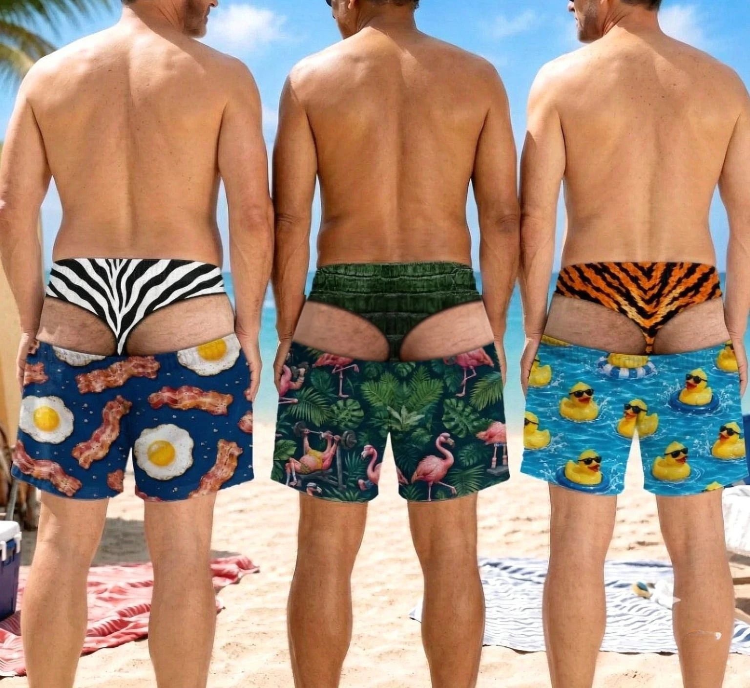 Men'S Grooming Products - Men Fun Hip Print Swim Trunks,