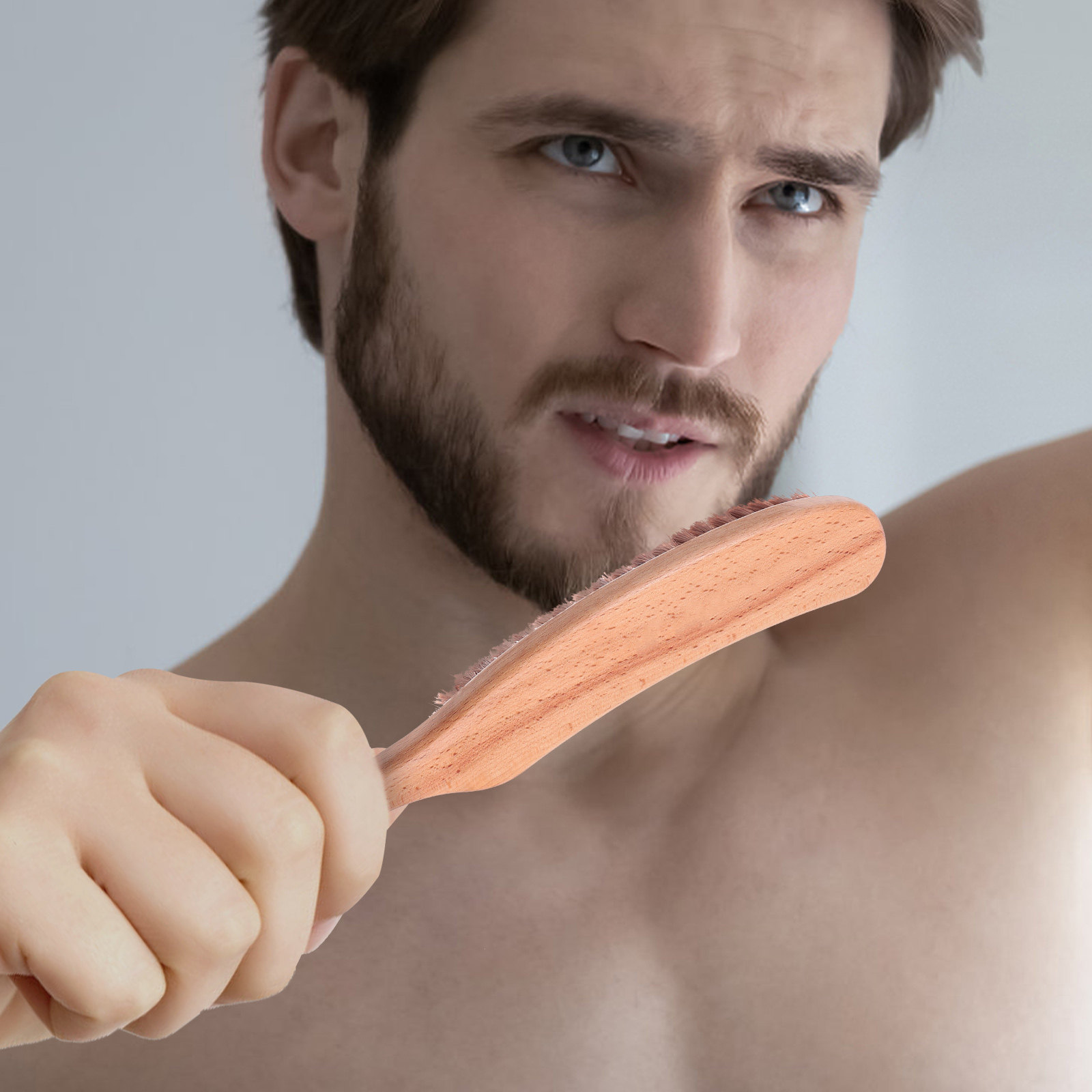 1Pcs Premium Nylon Beard Brush - огляд і ціна Men'S Grooming Salon