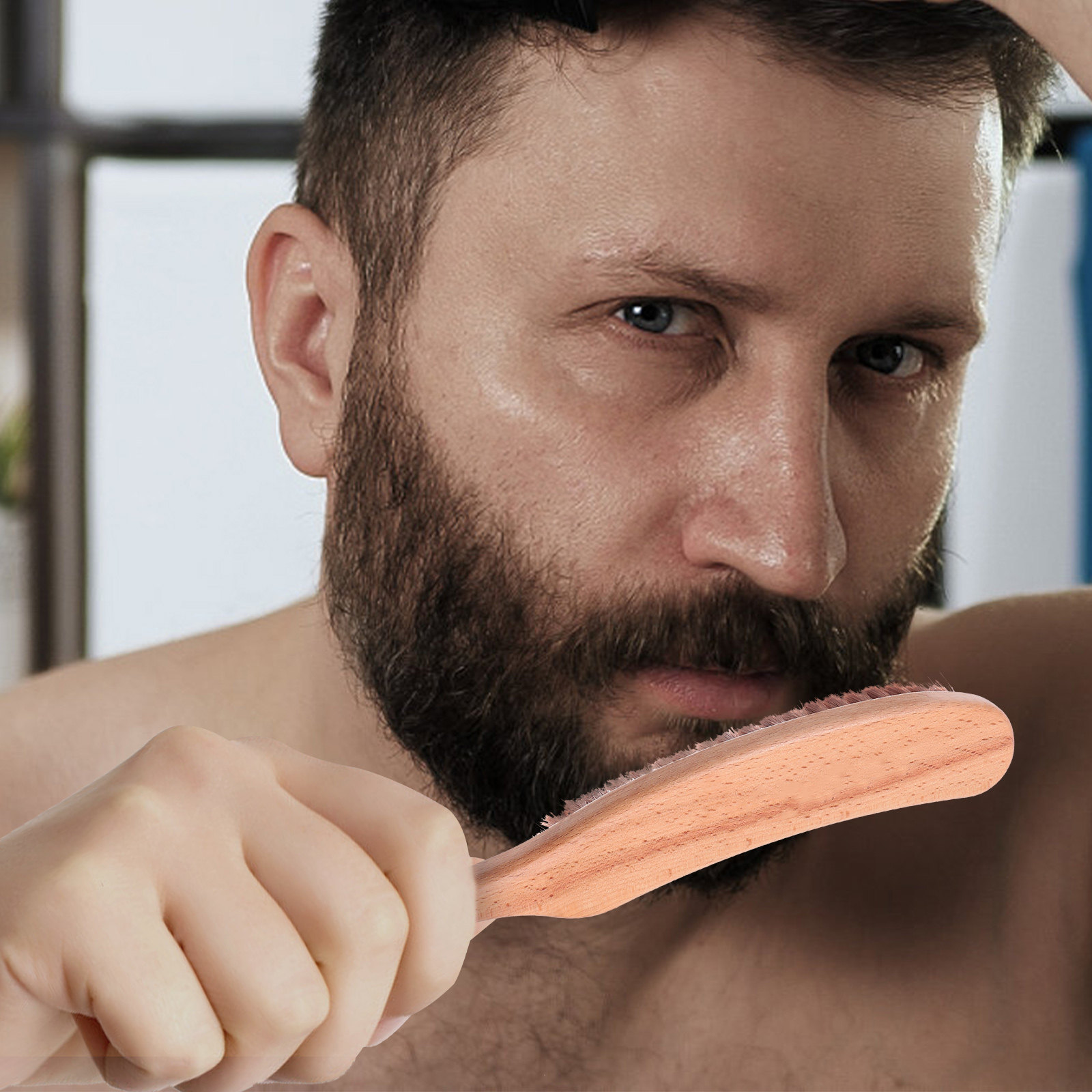 1Pcs Premium Nylon Beard Brush - огляд і ціна Men'S Grooming Salon